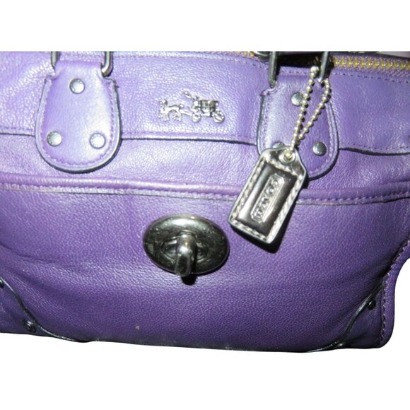 SOLD!!! Coach 2014 Rhyder 24 Vibrant Purple Leather Crossbody Satchel - Picture 6 of 13